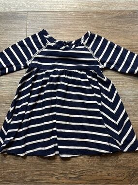 Old Navy Navy and White Striped Long-Sleeve Dress 18-24 months